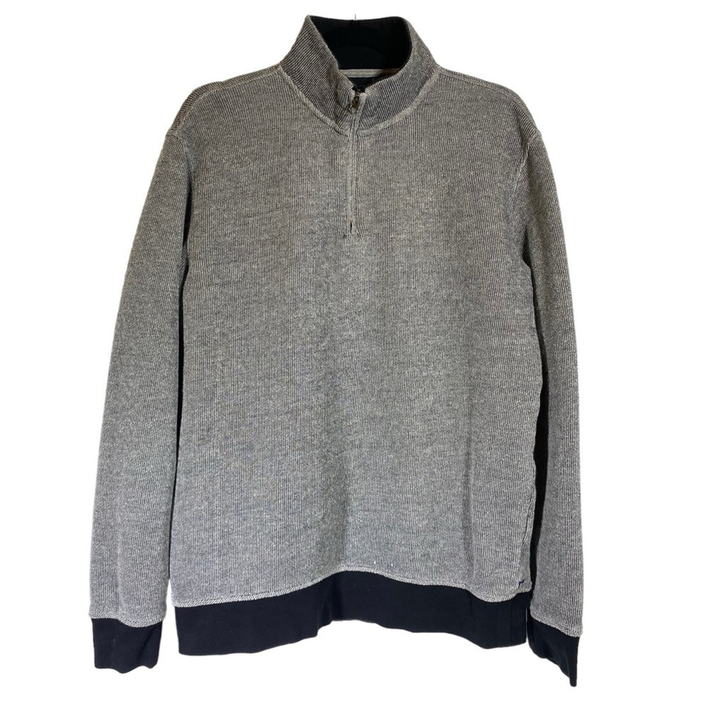 Chaps men's size Large classic fit gray quarter zip pullover sweater